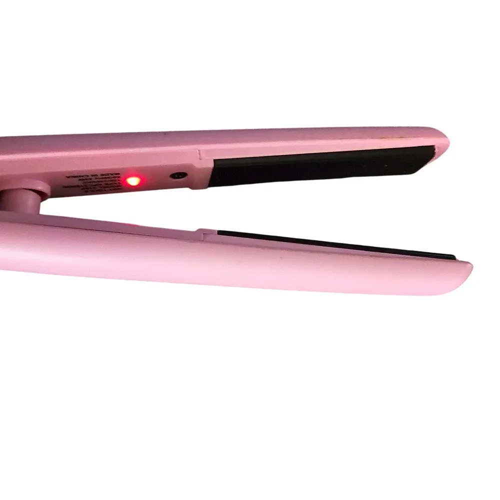Hot Tools Mini Flat Iron Pink Travel Size Ceramic Hair Straightener‎ Short Hair